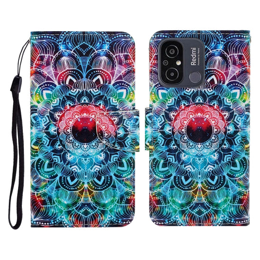 For Xiaomi Redmi 12C Colored Drawing Pattern Flip Leather Phone Case(Mandala) - Xiaomi Cases by buy2fix | Online Shopping UK | buy2fix