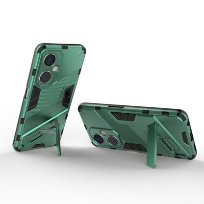 For OnePlus Nord CE 3 Punk Armor 2 in 1 PC + TPU Phone Case with Holder(Green) - OnePlus Cases by buy2fix | Online Shopping UK | buy2fix