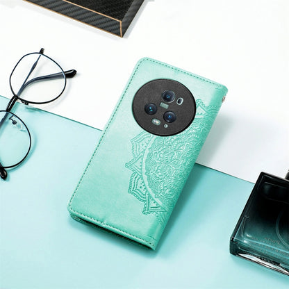 For Honor Magic5 Pro Mandala Flower Embossed Leather Phone Case(Green) - Honor Cases by buy2fix | Online Shopping UK | buy2fix