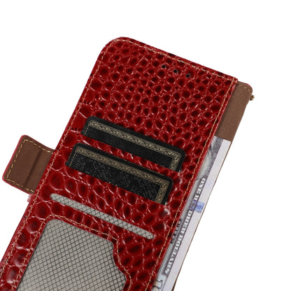 For Motorola Moto G Power 2023 Crocodile Top Layer Cowhide Leather Phone Case(Red) - Motorola Cases by buy2fix | Online Shopping UK | buy2fix