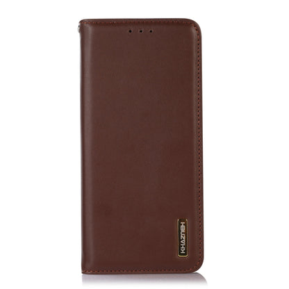 For Motorola Moto G Power 2023 KHAZNEH Nappa Top Layer Cowhide Leather Phone Case(Brown) - Motorola Cases by buy2fix | Online Shopping UK | buy2fix