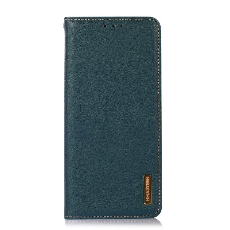 For Motorola Moto G14 4G KHAZNEH Nappa Top Layer Cowhide Leather Phone Case(Green) - Motorola Cases by buy2fix | Online Shopping UK | buy2fix