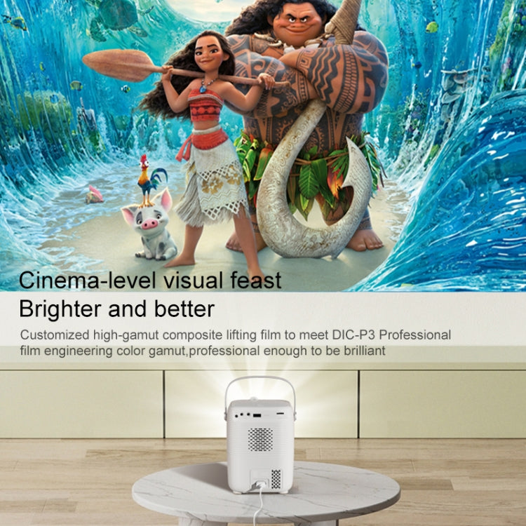 A007 Portable 1280 x 720 HD 113 ANSI Smart LED Projector, Plug:EU Plug(White) - Consumer Electronics by buy2fix | Online Shopping UK | buy2fix