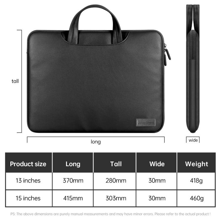 Waterproof PU Laptop Bag Inner Bag, Size:13 / 14 inch(Grey) -  by buy2fix | Online Shopping UK | buy2fix