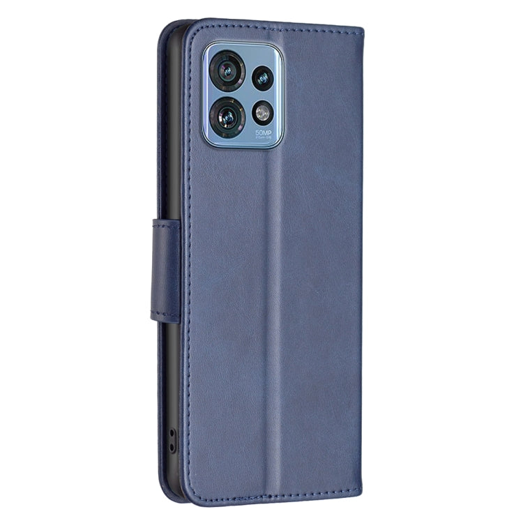 For Motorola Edge 40 Pro 5G / Moto X40 / X40 Pro Lambskin Texture Pure Color Flip Leather Phone Case(Blue) - Motorola Cases by buy2fix | Online Shopping UK | buy2fix