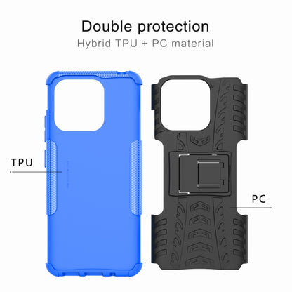 For Xiaomi Redmi 12C Tire Texture TPU + PC Phone Case with Holder(Blue) - Xiaomi Cases by buy2fix | Online Shopping UK | buy2fix