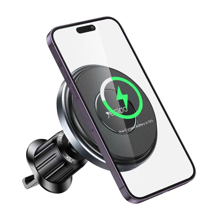 Yesido C190 15W Magsafe Magnetic Car Air Vent Wireless Charger(Black) - Wireless Charger Holders by Yesido | Online Shopping UK | buy2fix