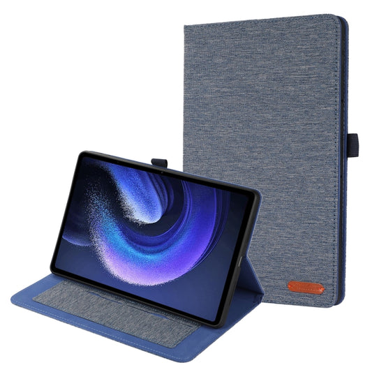 For Xiaomi Pad 6 / Pad 6 Pro Fabric Leather Tablet Case(Blue) -  by buy2fix | Online Shopping UK | buy2fix