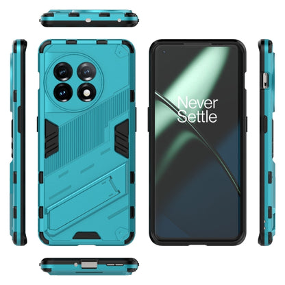 For OnePlus 11 5G Punk Armor 2 in 1 PC + TPU Shockproof Phone Case with Invisible Holder(Blue) - OnePlus Cases by buy2fix | Online Shopping UK | buy2fix