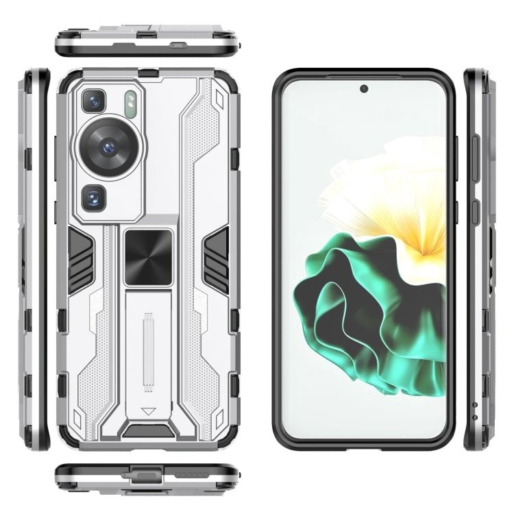 For Huawei P60 / P60 Pro Supersonic Holder PC Soft TPU Phone Case(Silver) - Huawei Cases by buy2fix | Online Shopping UK | buy2fix