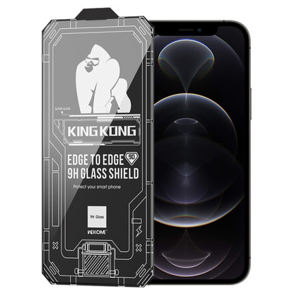 For iPhone 12 Pro WK WTP-066 King Kong Vacha 9D Curved HD Tempered Glass Film(Black) - iPhone 12 / 12 Pro Tempered Glass by WK | Online Shopping UK | buy2fix