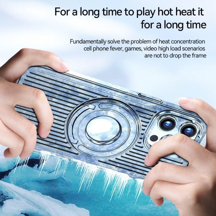 For iPhone 14 Cooling MagSafe Magnetic Ring Holder Phone Case(White) - iPhone 14 Cases by buy2fix | Online Shopping UK | buy2fix