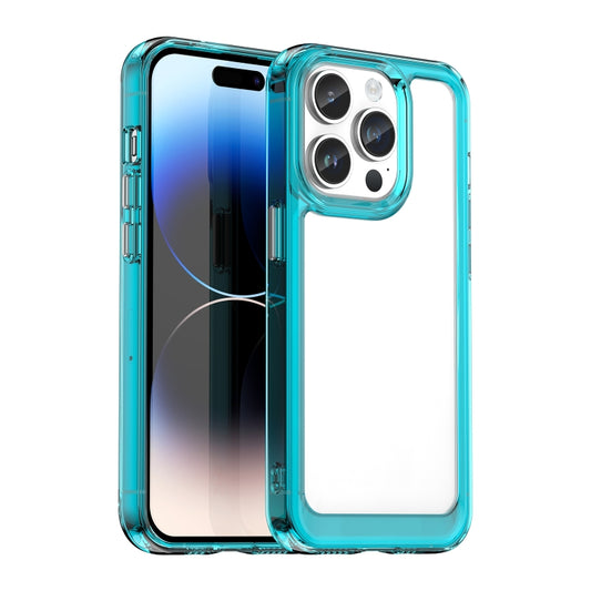 For iPhone 15 Pro Colorful Series Acrylic + TPU Phone Case(Transparent Blue) - iPhone 15 Pro Cases by buy2fix | Online Shopping UK | buy2fix