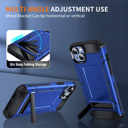 For iPhone 11 Matte Holder Phone Case(Dark Blue) - iPhone 11 Cases by buy2fix | Online Shopping UK | buy2fix