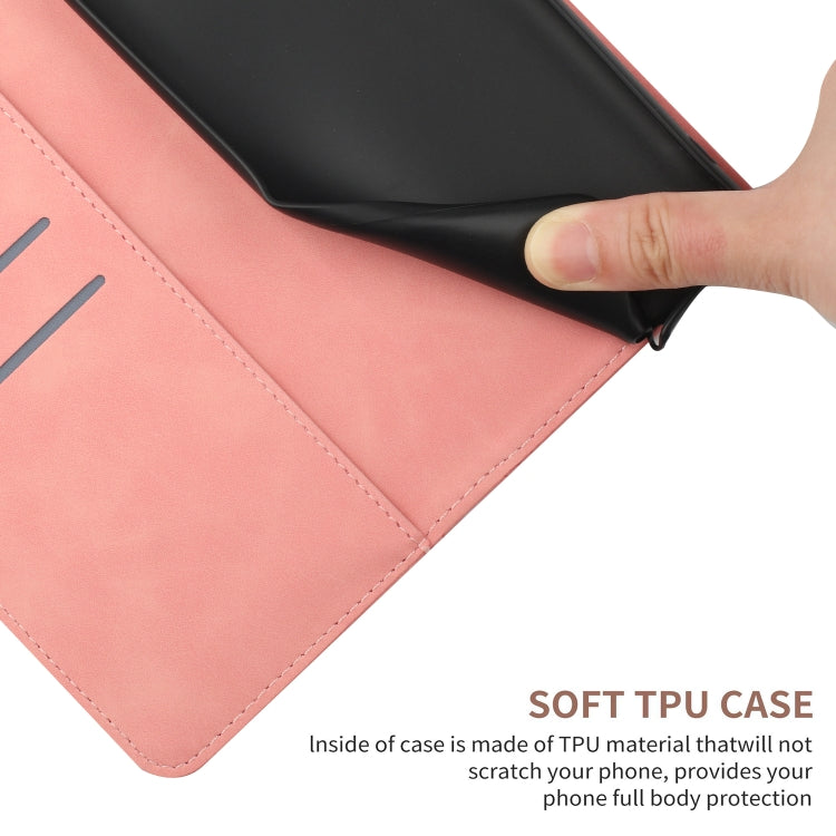 For Xiaomi Redmi Note 12 5G Stitching Embossed Leather Phone Case(Pink) - Note 12 Cases by buy2fix | Online Shopping UK | buy2fix