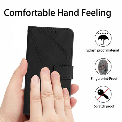 For Xiaomi Redmi 10A Stitching Embossed Leather Phone Case(Black) - Xiaomi Cases by buy2fix | Online Shopping UK | buy2fix