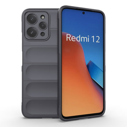 For Xiaomi Redmi 12 4G Magic Shield TPU + Flannel Phone Case(Dark Grey) - Xiaomi Cases by buy2fix | Online Shopping UK | buy2fix