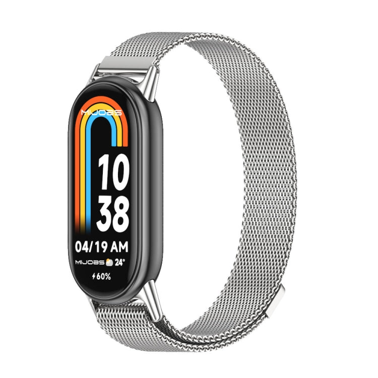 For Xiaomi Mi Band 8 / 9 / 9 NFC Mijobs Milan Magnetic Metal Stainless Steel Watch Band(Silver) - Watch Bands by MIJOBS | Online Shopping UK | buy2fix