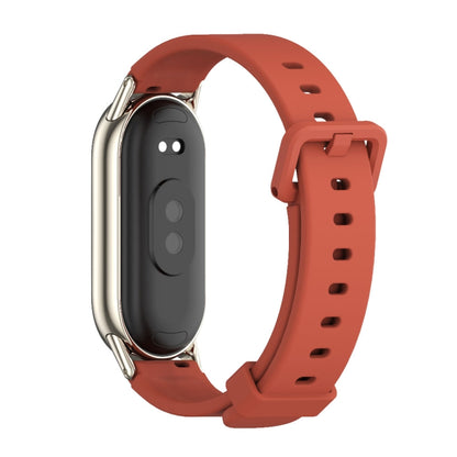 For Xiaomi Mi Band 8 / 9 / 9 NFC Mijobs Silicone Breathable Watch Band(Orange+Light Gold) - Watch Bands by MIJOBS | Online Shopping UK | buy2fix