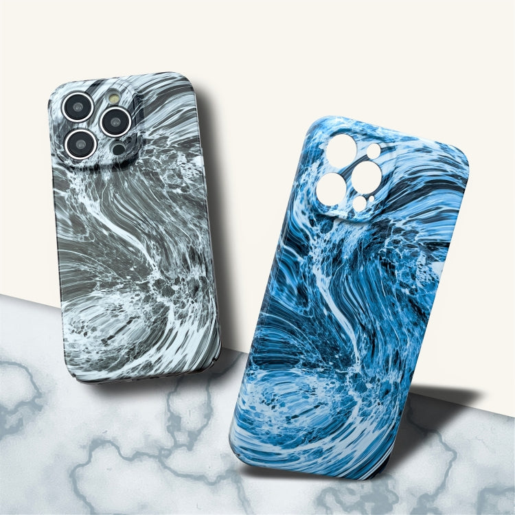 For iPhone 13 mini Marble Pattern Phone Case(Navy Blue White) - iPhone 13 mini Cases by buy2fix | Online Shopping UK | buy2fix