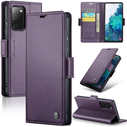 For Samsung Galaxy S20 FE CaseMe 023 Butterfly Buckle Litchi Texture RFID Anti-theft Leather Phone Case(Pearly Purple) - Galaxy S20 FE Cases by CaseMe | Online Shopping UK | buy2fix