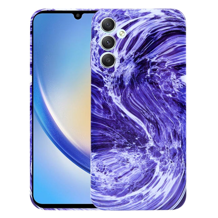 For Samsung Galaxy A34 Marble Pattern Phone Case(Purple White) - Galaxy Phone Cases by buy2fix | Online Shopping UK | buy2fix