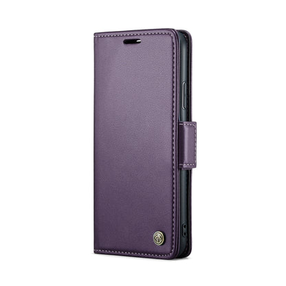 For iPhone XS CaseMe 023 Butterfly Buckle Litchi Texture RFID Anti-theft Leather Phone Case(Pearly Purple) - More iPhone Cases by CaseMe | Online Shopping UK | buy2fix