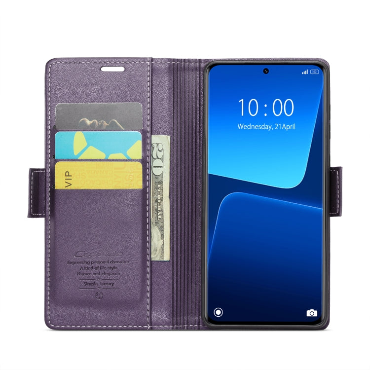 For Xiaomi 13 Pro CaseMe 023 Butterfly Buckle Litchi Texture RFID Anti-theft Leather Phone Case(Pearly Purple) - 13 Pro Cases by CaseMe | Online Shopping UK | buy2fix