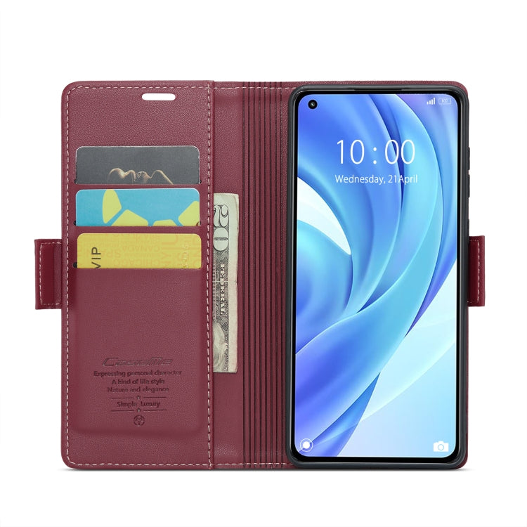 For Xiaomi Mi 11 Lite CaseMe 023 Butterfly Buckle Litchi Texture RFID Anti-theft Leather Phone Case(Wine Red) - Xiaomi Cases by CaseMe | Online Shopping UK | buy2fix