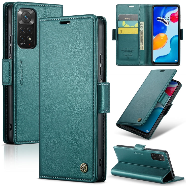 For Xiaomi Redmi Note 11 4G Global CaseMe 023 Butterfly Buckle Litchi Texture RFID Anti-theft Leather Phone Case(Pearly Blue) - Xiaomi Cases by CaseMe | Online Shopping UK | buy2fix