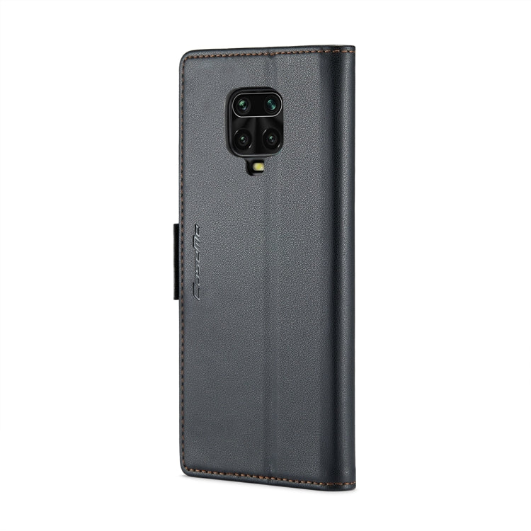 For Xiaomi Redmi Note 9S/Note 9 Pro/Note 9 Pro Max CaseMe 023 Butterfly Buckle Litchi Texture RFID Anti-theft Leather Phone Case(Black) - Xiaomi Cases by CaseMe | Online Shopping UK | buy2fix