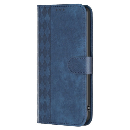 For Xiaomi Redmi K60 / K60 Pro Plaid Embossed Leather Phone Case(Blue) - Redmi K60 Cases by buy2fix | Online Shopping UK | buy2fix