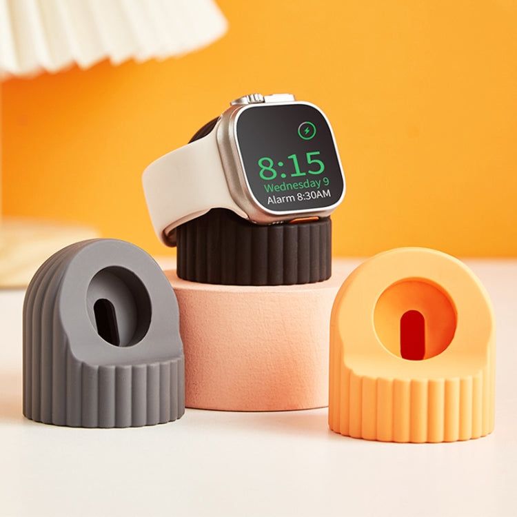 For Apple Watch Wave Pattern Silicone Watch Charging Stand(Midnight Blue) - Charger / Holder by buy2fix | Online Shopping UK | buy2fix