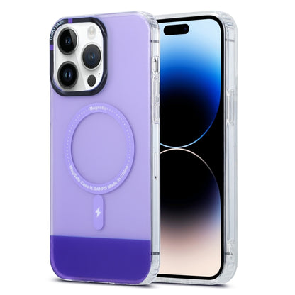 For iPhone 15 Pro PC + TPU IMD MagSafe Magnetic Phone Case(Purple) - iPhone 15 Pro Cases by buy2fix | Online Shopping UK | buy2fix