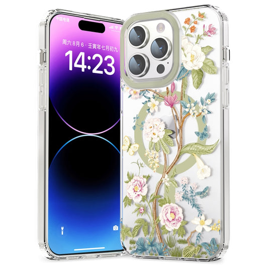 For iPhone 13 MagSafe Magnetic TPU Phone Case(Blue Hydrangea Ball) - iPhone 13 Cases by buy2fix | Online Shopping UK | buy2fix