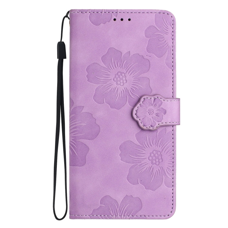 For Xiaomi Redmi 10 2022 Flower Embossing Pattern Leather Phone Case(Purple) - Xiaomi Cases by buy2fix | Online Shopping UK | buy2fix