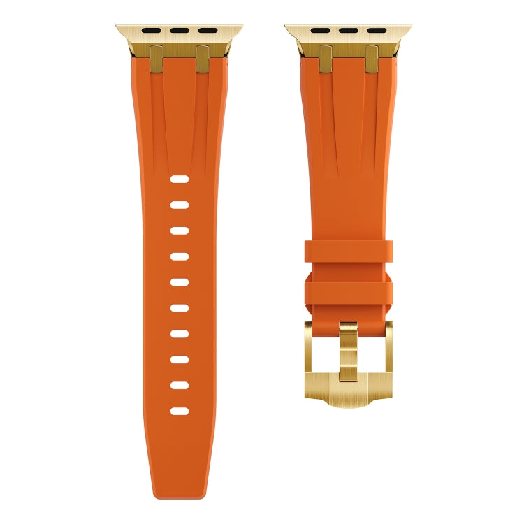 AP Silicone Watch Band For Apple Watch 6 44mm(Gold Orange) - Watch Bands by buy2fix | Online Shopping UK | buy2fix