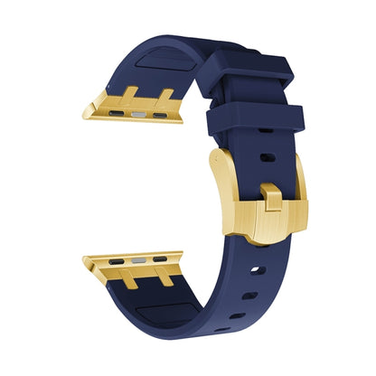 AP Silicone Watch Band For Apple Watch SE 2023 44mm(Gold Blue) - Watch Bands by buy2fix | Online Shopping UK | buy2fix