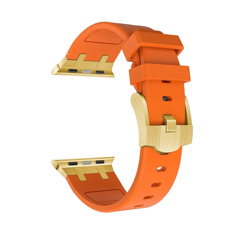 AP Silicone Watch Band For Apple Watch SE 2023 40mm(Gold Orange) - Watch Bands by buy2fix | Online Shopping UK | buy2fix