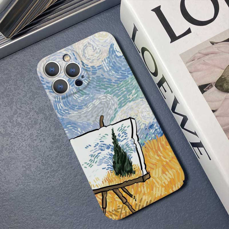For iPhone 11 Precise Hole Oil Painting Pattern PC Phone Case(Landscape Painting) - iPhone 11 Cases by buy2fix | Online Shopping UK | buy2fix