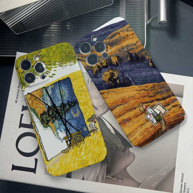 For iPhone SE 2022 / 2020 / 8 / 7 Precise Hole Oil Painting Pattern PC Phone Case(Train) - iPhone SE 2022 / 2020 / 8 / 7 Cases by buy2fix | Online Shopping UK | buy2fix