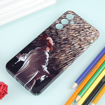 For Samsung Galaxy S22 Ultra 5G Precise Hole Oil Painting Pattern PC Phone Case(Rain) - Galaxy S22 Ultra 5G Cases by buy2fix | Online Shopping UK | buy2fix