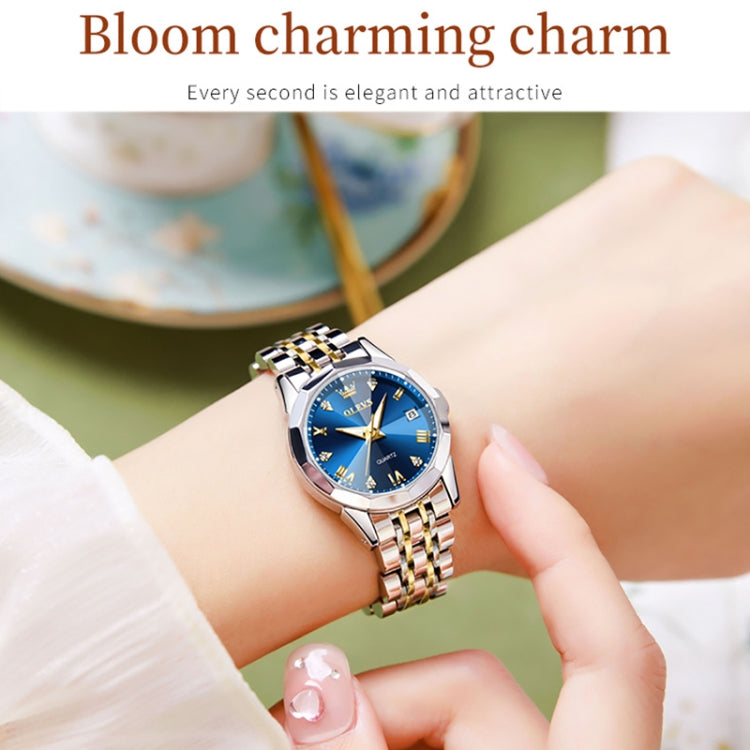 OLEVS 9931 Women Butterfly Buckle Luminous Waterproof Quartz Watch(Blue) - Metal Strap Watches by OLEVS | Online Shopping UK | buy2fix