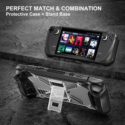 For Steam Deck Shockproof Game Console Case with Holder & Shoulder Strap(Black+Transparent) - Accessories by buy2fix | Online Shopping UK | buy2fix