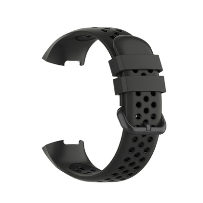 For Fitbit Charge 4 / Charge 3 / Charge 3 SE Watch Button Two Colors Silicone Replacement Strap Watchband(Coal Black + Black) - Smart Wear by buy2fix | Online Shopping UK | buy2fix