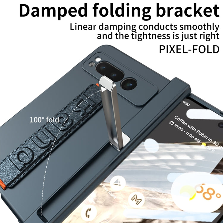 For Google Pixel Fold GKK Integrated Fold Hinge Full Coverage Phone Case with Wrist Strap(White) - Google Cases by GKK | Online Shopping UK | buy2fix