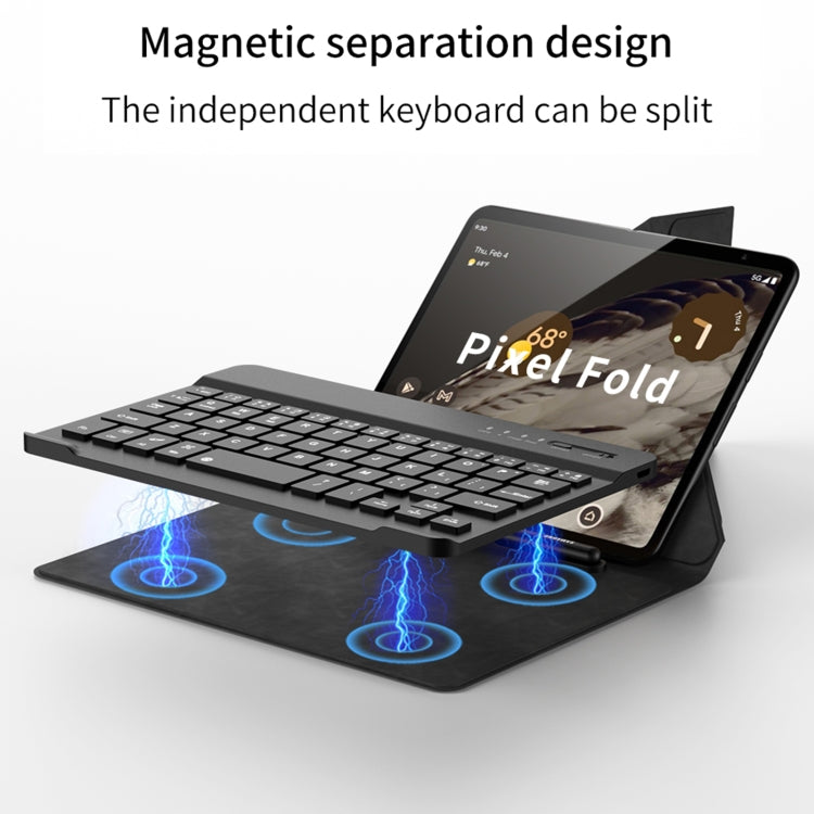 For Google Pixel Fold GKK Magnetic Folding Bluetooth Keyboard Leather Case with Pen + Keyboard + Case(Black) - Others Keyboard by GKK | Online Shopping UK | buy2fix