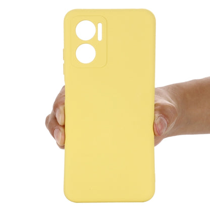 For Xiaomi Redmi 11 Prime 5G Pure Color Liquid Silicone Shockproof Phone Case(Yellow) - Xiaomi Cases by buy2fix | Online Shopping UK | buy2fix