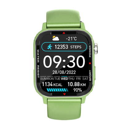 G96 1.85 inch HD Square Screen Rugged Smart Watch Support Bluetooth Calling/Heart Rate Monitoring/Blood Oxygen Monitoring(Green) - Smart Watches by buy2fix | Online Shopping UK | buy2fix