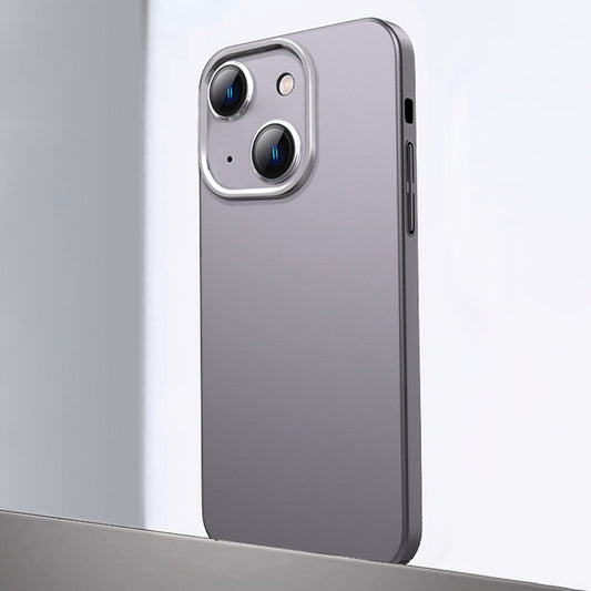 For iPhone 14 Plus Frosted Metal Material Phone Case with Lens Protection(Grey) - iPhone 14 Plus Cases by buy2fix | Online Shopping UK | buy2fix